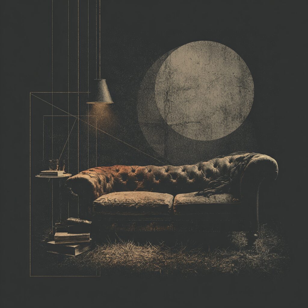 Psychotherapy couch in therapy office