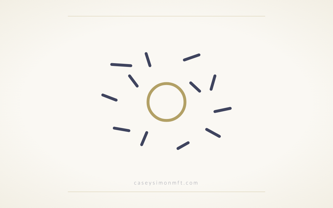 Scattered slate dashes surrounding a steady gold circle